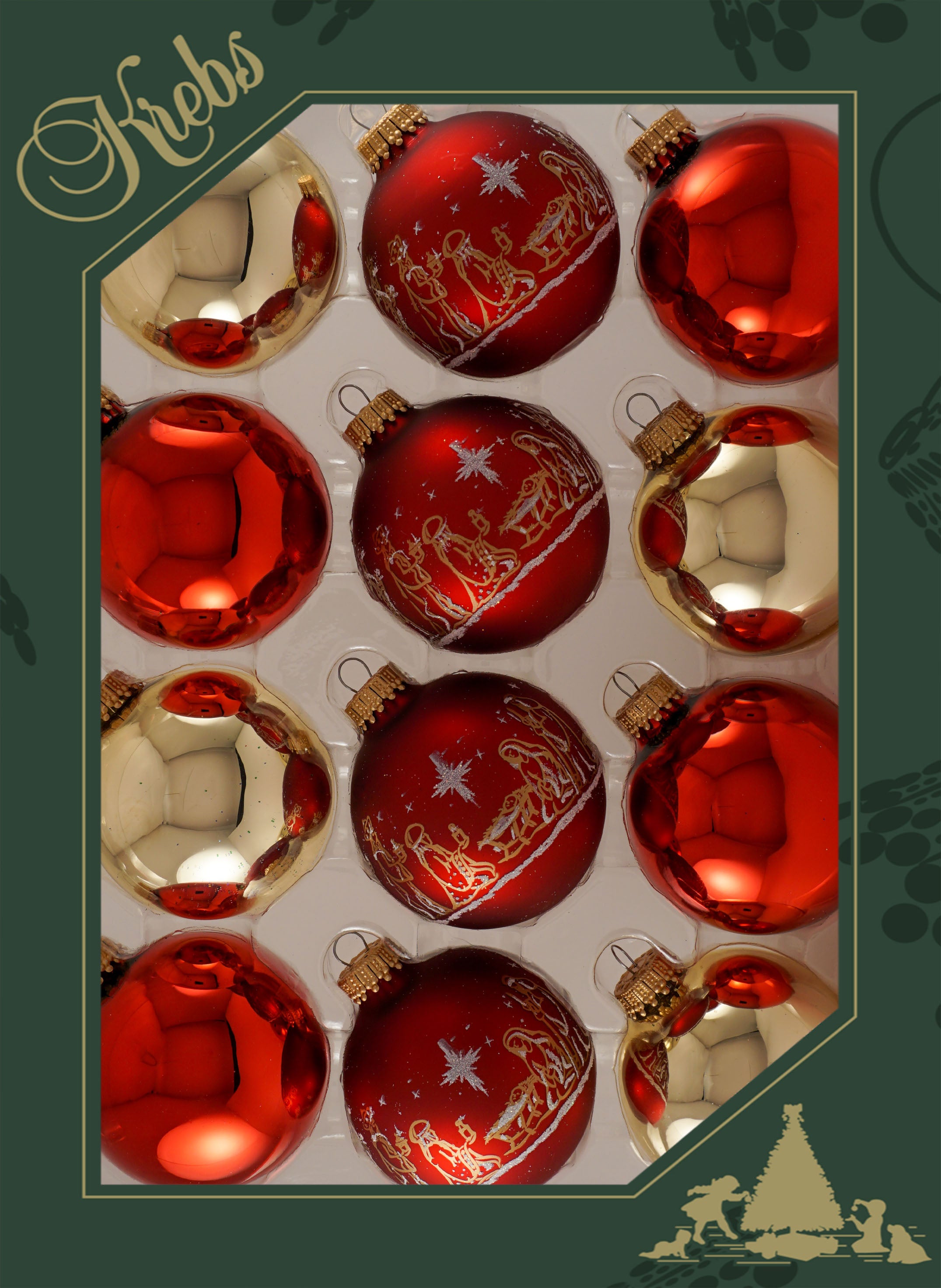 Glass Christmas Tree Ornaments - 67mm/2.63 Designer Balls from