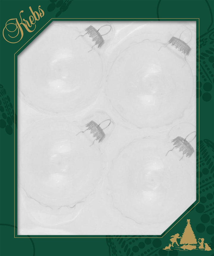 Crafting Seamless Glass Ball Ornaments for Holiday Decor (Clear with Silver Caps-48 Pieces, 4/Box, 12/Case, 3 1/4 inch (80mm))