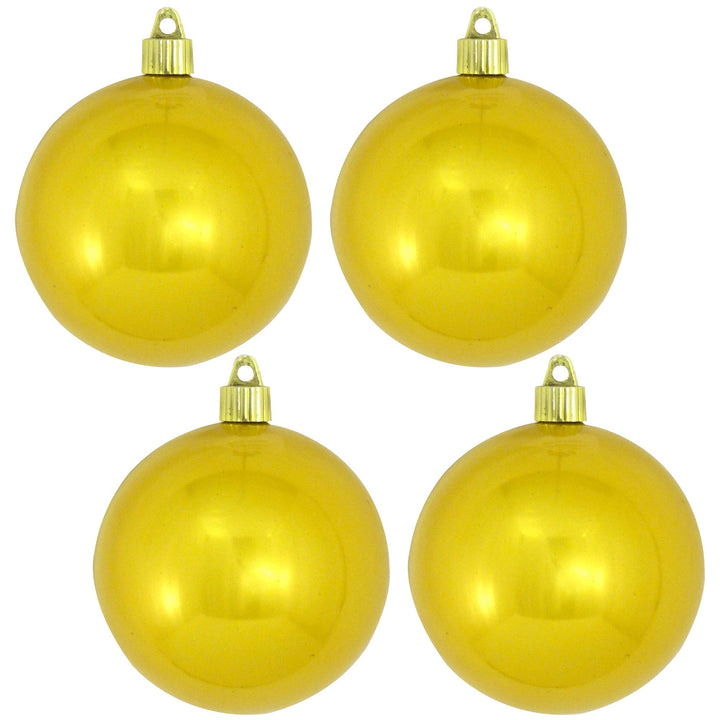 Christmas By Krebs 4" (100mm) Ornament [4 Pieces], Commercial Grade Indoor Outdoor Shatterproof Plastic Water Resistant Ball Ornaments