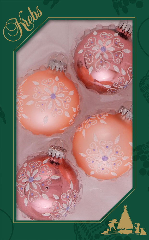 2 5/8" (67mm) Designer Decorated Boxed Glass Christmas Ornaments