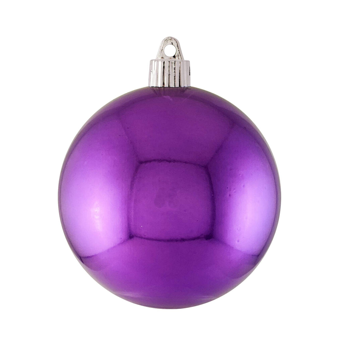 Christmas By Krebs Ornament, Commercial Shatterproof UV Resistant Plastic Christmas Ball Decoration (Shiny Rhapsody Purple, 4 inch (100mm))