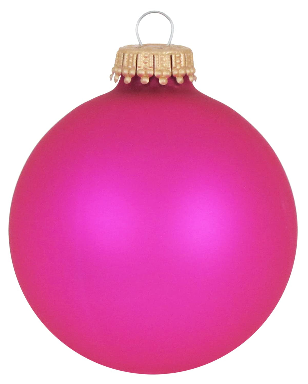 Christmas By Krebs Made in The USA Designer Seamless Glass Christmas Ball Ornaments, 2 5/8" (67mm), 8 Pieces (Velvet Bubblegum Pink)