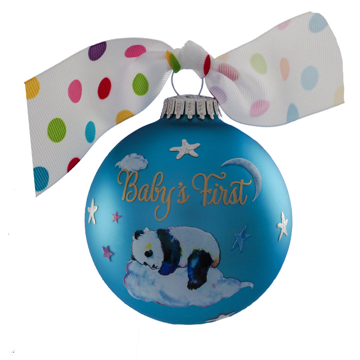 3 1/4" Personalized Giftable Glass Ball Ornament with Baby's 1st Koala/Moon