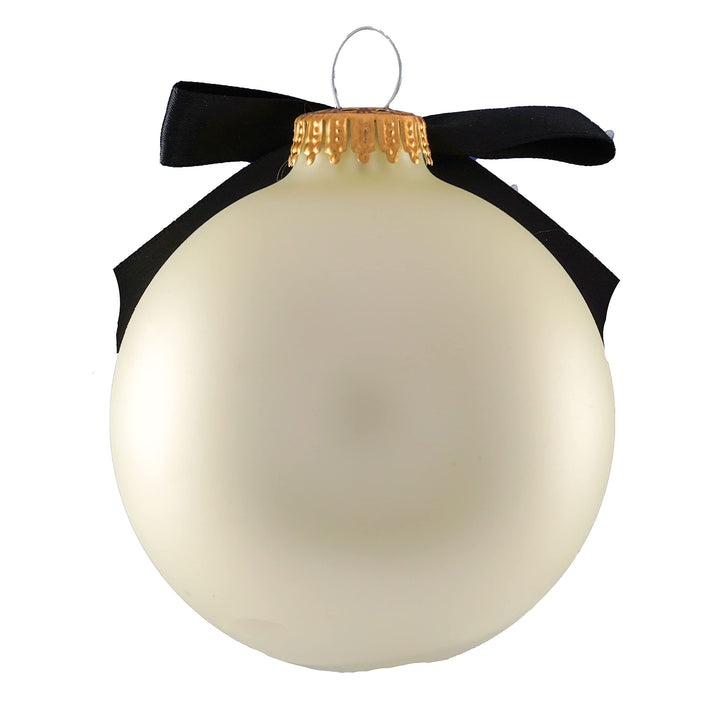 3 1/4" White Glass Ornament with Fix It