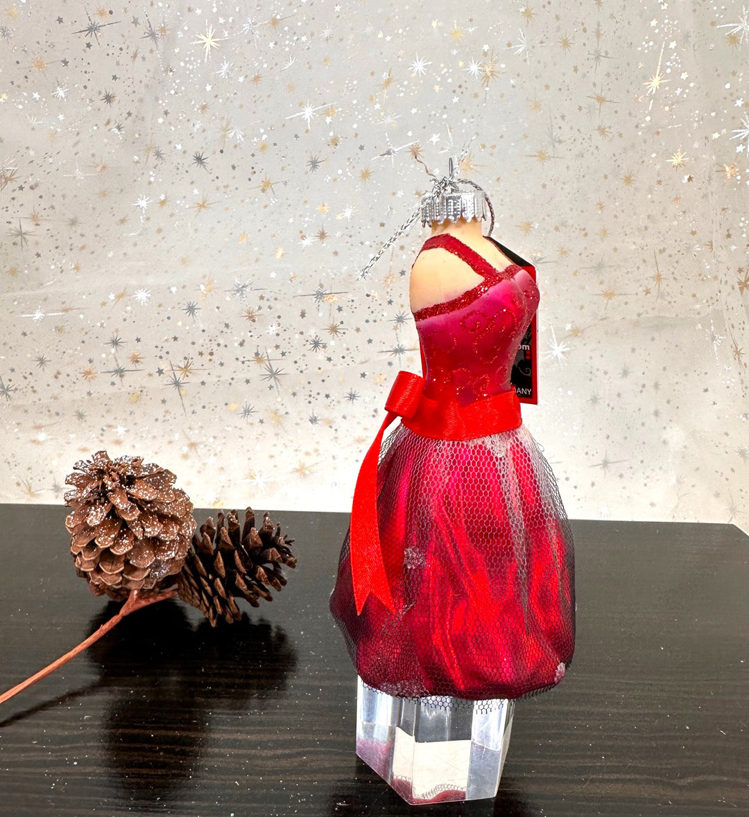 Christmas By Krebs Blown Glass  Collectible Tree Ornaments  (4.5" Red Dress)