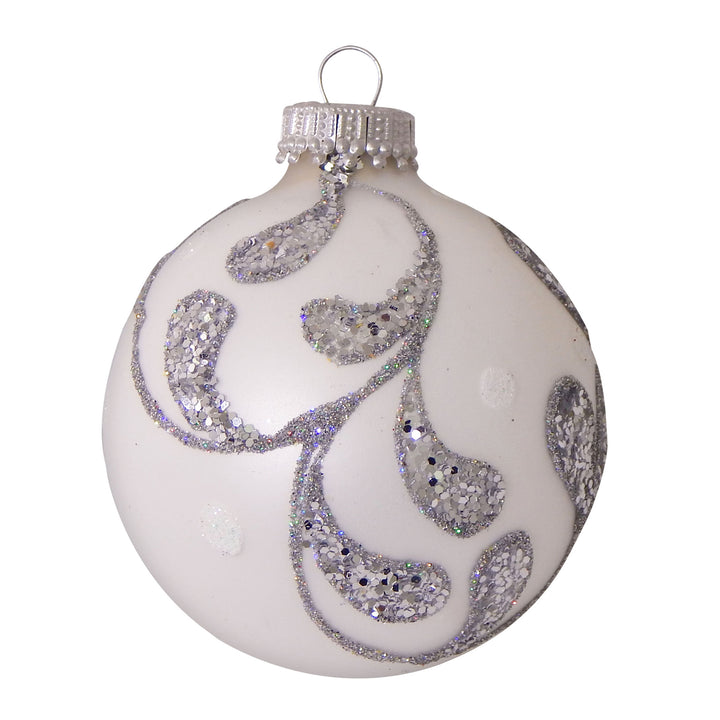 2 5/8" (67mm) Designer Decorated Boxed Glass Christmas Ornaments