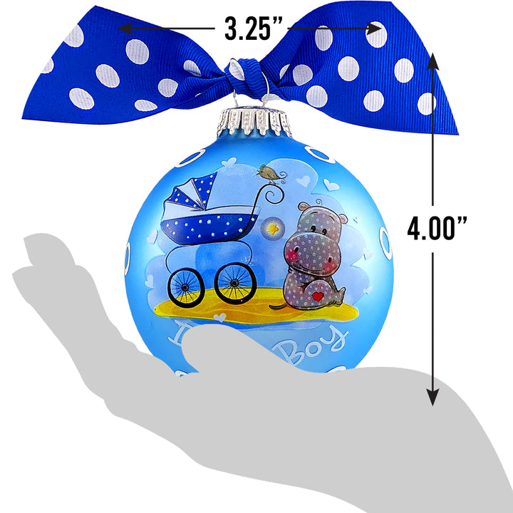 3 1/4" Personalized Giftable Glass Ball Ornament with Baby's 1st Koala/Moon