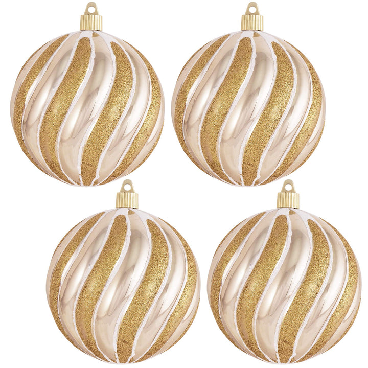 [4 Pack] 4 3/4" (120mm) Decorated Shatterproof Ball Ornaments