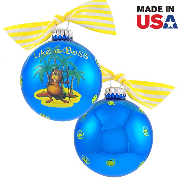 3 1/4" Personalized Giftable Glass Ball Ornament with Baby's 1st Koala/Moon