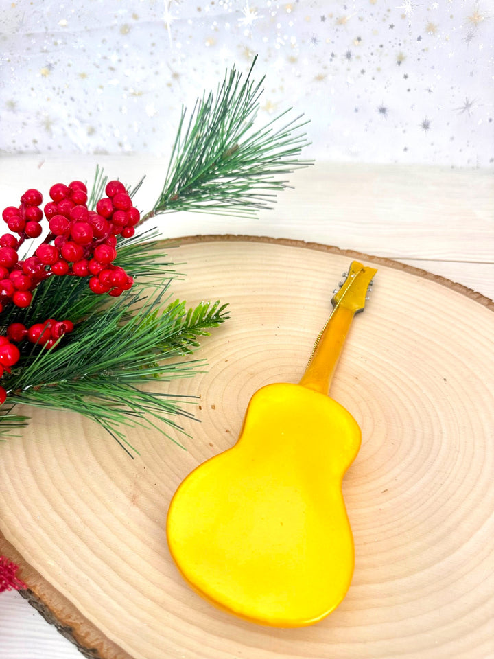 Christmas By Krebs Blown Glass  Collectible Tree Ornaments  (7" Acoustic Guitar)