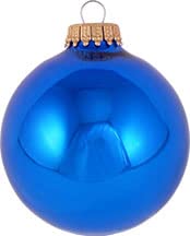 Christmas By Krebs Made in The USA Designer Seamless Glass Christmas Ball Ornaments, 2 5/8" (67mm), 8 Pieces (Shiny Classic Blue)