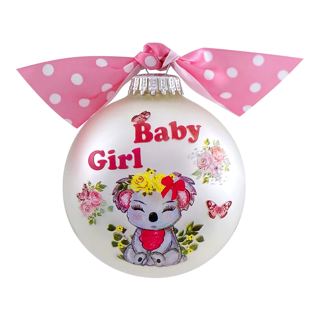 3 1/4" Personalized Giftable Glass Ball Ornament with Baby's 1st Koala/Moon