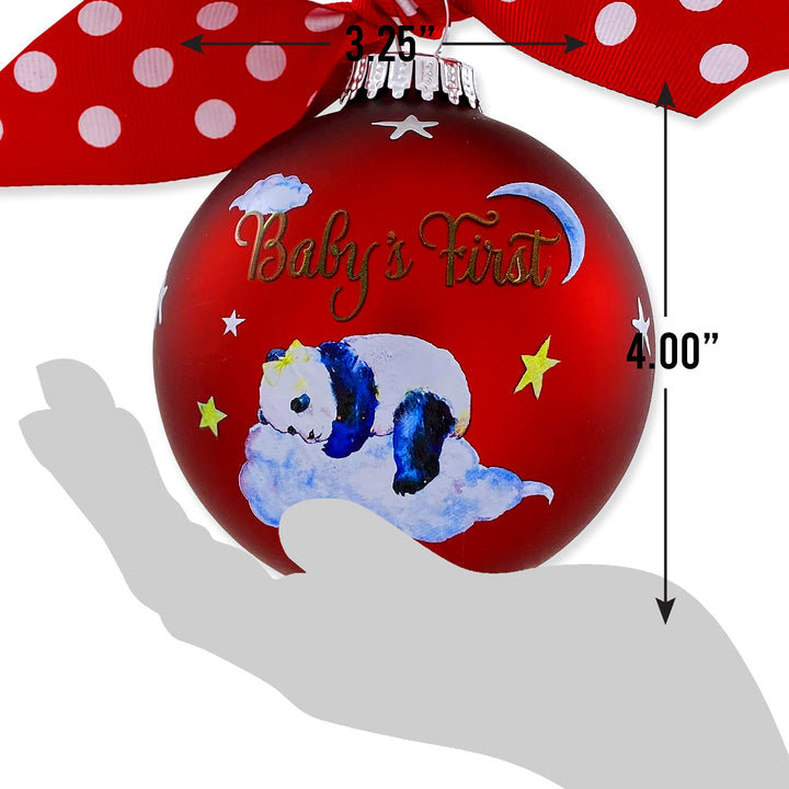 3 1/4" Personalized Giftable Glass Ball Ornament with Baby's 1st Koala/Moon