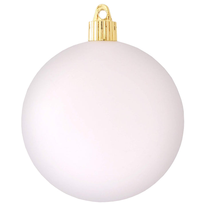 Christmas By Krebs 4" (100mm) Velvet Cloud White [4 Pieces] Solid Commercial Grade Indoor and Outdoor Shatterproof Plastic, UV and Water Resistant Ball Ornament Decorations