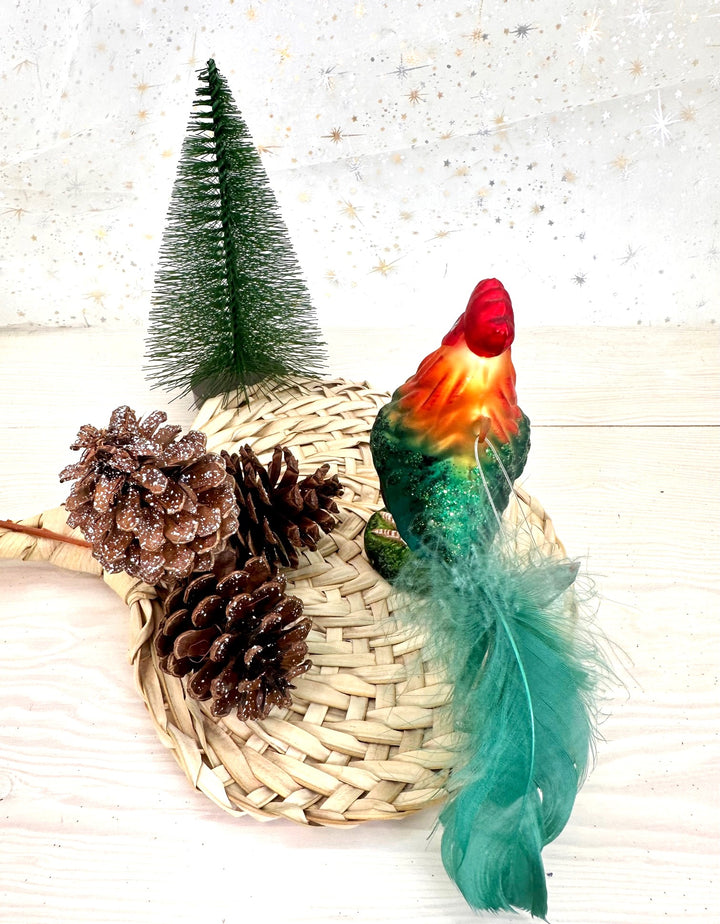 Christmas By Krebs Blown Glass  Collectible Tree Ornaments  (3.5" Rooster)