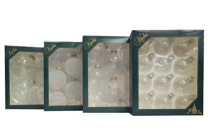 Crafting Seamless Glass Ball Ornaments for Holiday Decor (Clear with Gold Caps-96 Pieces, 8/Box, 12/Case, 2 5/8 inch (67mm))