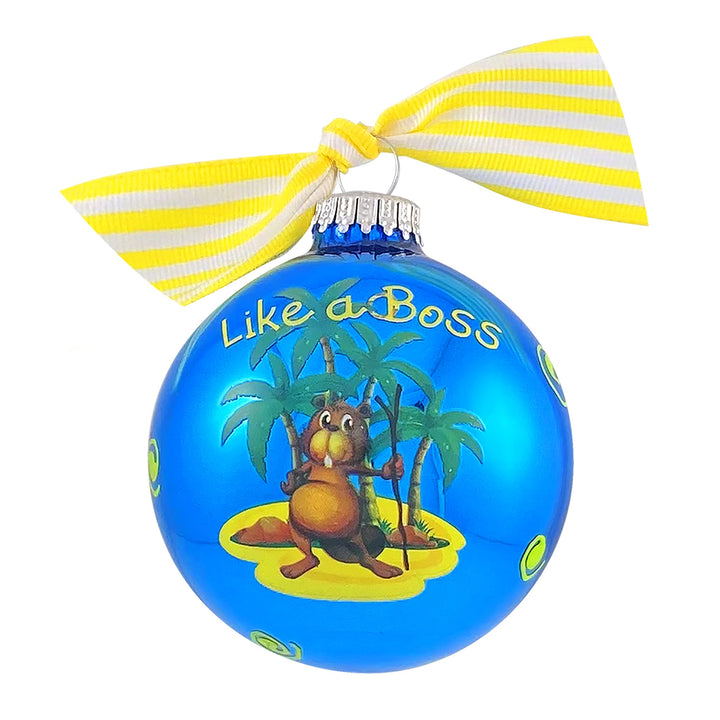 3 1/4" Personalized Giftable Glass Ball Ornament with Baby's 1st Koala/Moon