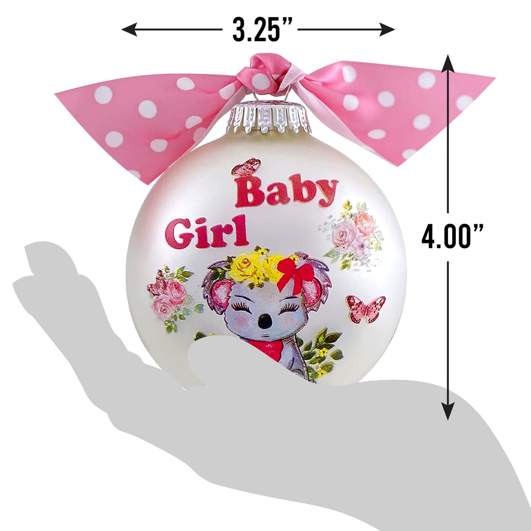 3 1/4" Personalized Giftable Glass Ball Ornament with Baby's 1st Koala/Moon