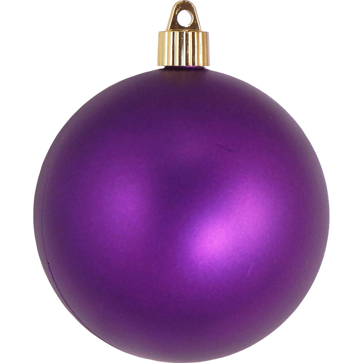 Christmas By Krebs 4" (100mm) Velvet Diva Purple [4 Pieces] Solid Commercial Grade Indoor and Outdoor Shatterproof Plastic, UV and Water Resistant Ball Ornament Decorations