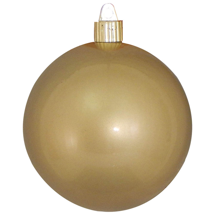 Christmas By Krebs 4" (100mm) Candy Gold [4 Pieces] Solid Commercial Grade Indoor and Outdoor Shatterproof Plastic, UV and Water Resistant Ball Ornament Decorations