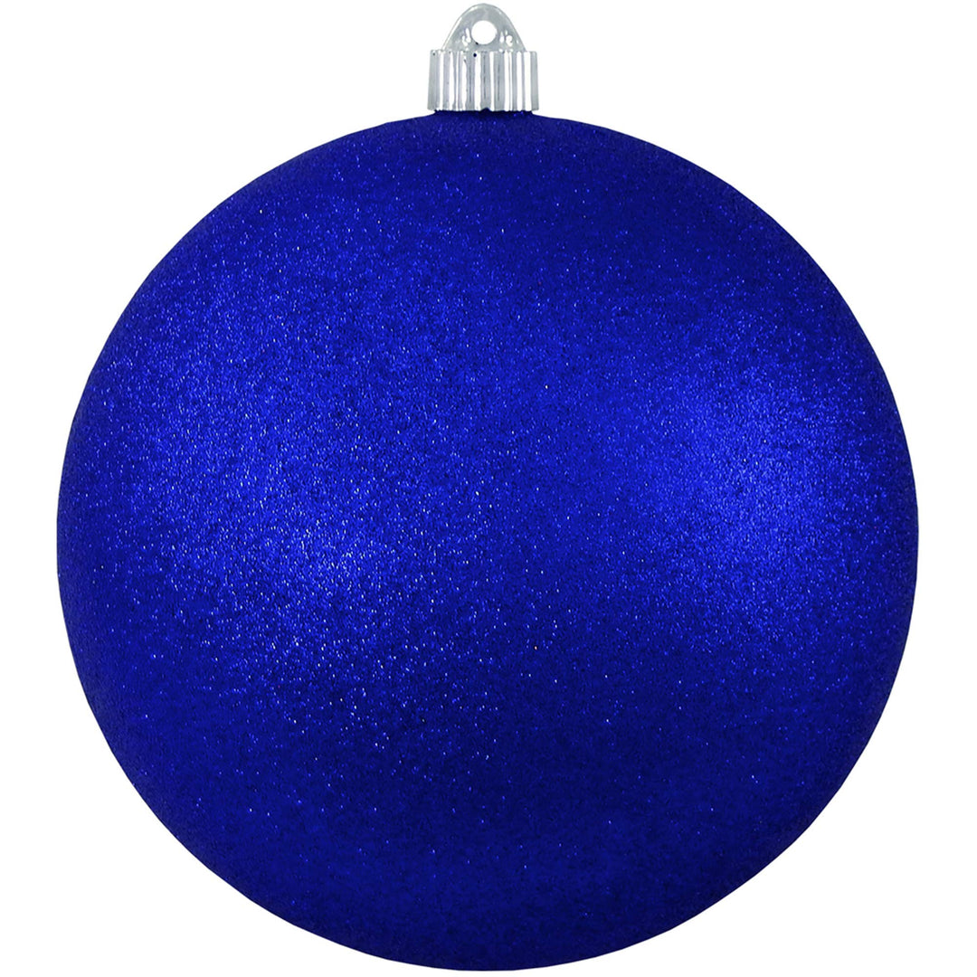 Christmas By Krebs 6" (150mm) Dark Blue Glitter [2 Pieces] Solid Commercial Grade Indoor and Outdoor Shatterproof Plastic, Water Resistant Ball Ornament Decorations