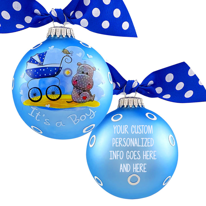 3 1/4" Personalized Giftable Glass Ball Ornament with Baby's 1st Koala/Moon