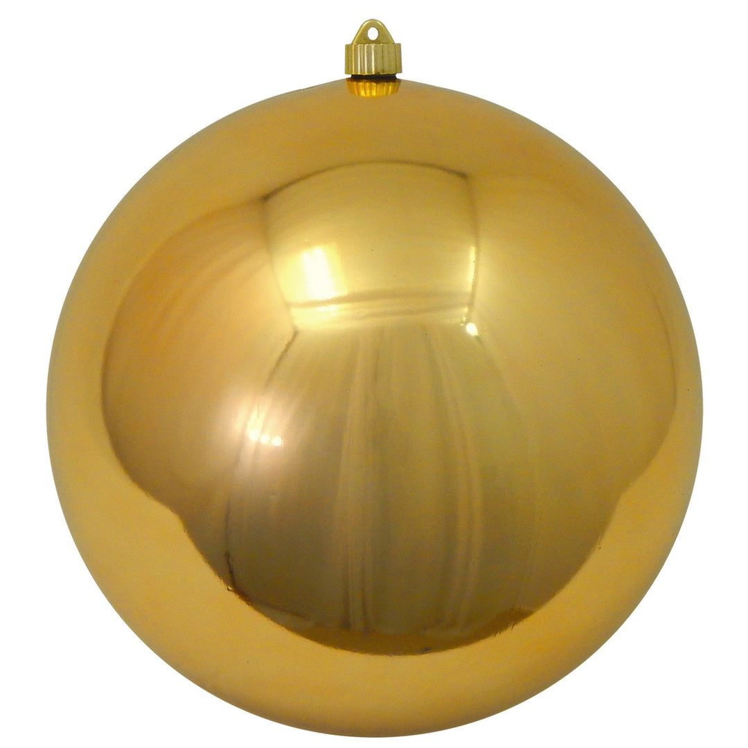 Christmas By Krebs 12" (300mm) Shiny Gilded Gold [1 Piece] Solid Commercial Grade Indoor and Outdoor Shatterproof Plastic, UV and Water Resistant Ball Ornament Decorations