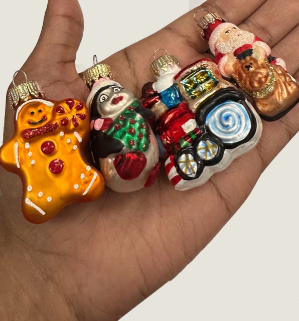 Christmas By Krebs Blown Glass  Collectible Tree Ornaments (1.5" Figurine 24 Each Advent Calendar)