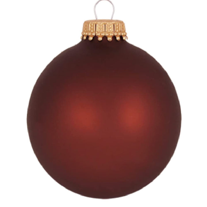 Christmas By Krebs 2 5/8" (67mm) Seamless Glass Ornament [8 Pieces], Decorated Designer Heirloom (Velvet Swiss Chocolate Brown)