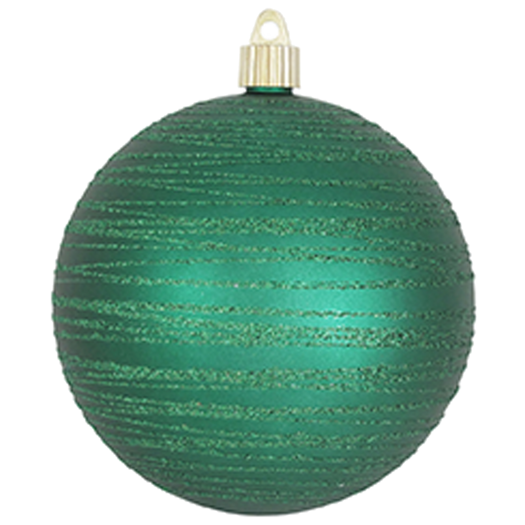 Christmas By Krebs 4 3/4" (120mm) Ornament [4 Pieces] Commercial Grade Indoor & Outdoor Shatterproof Plastic, Water Resistant Ball Shape Ornament Decorations (Shamrock Green with Emerald Tangles)