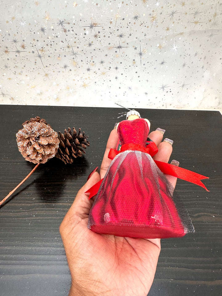 Christmas By Krebs Blown Glass  Collectible Tree Ornaments  (4.5" Red Dress)