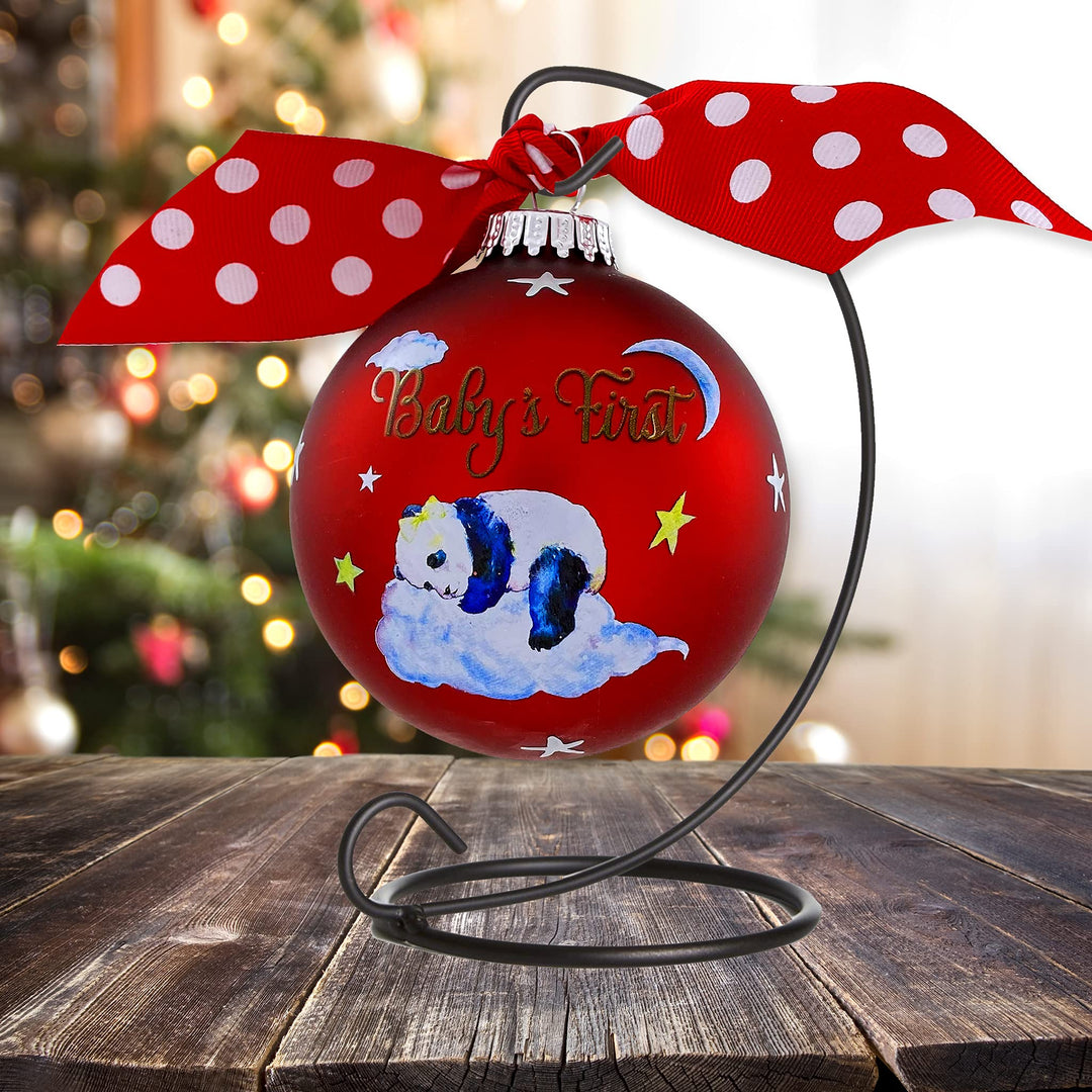 3 1/4" Personalized Giftable Glass Ball Ornament with Baby's 1st Koala/Moon