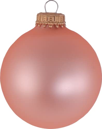 Christmas By Krebs 2 5/8" (67mm) Seamless Glass Ornament [8 Pieces], Decorated Designer Heirloom (Velvet Coral Pink)