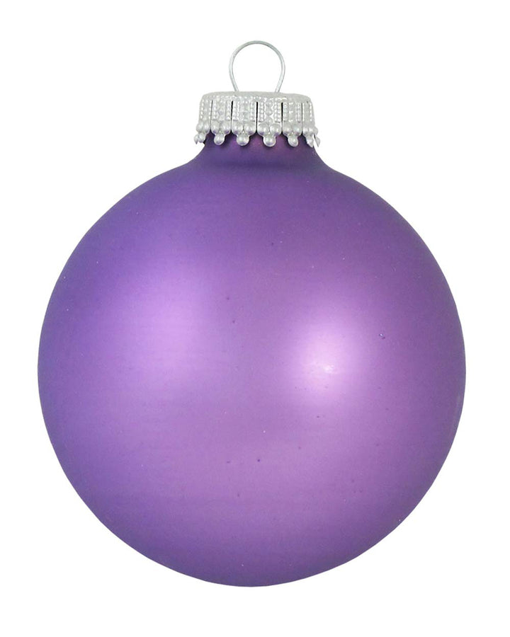 Glass Christmas Tree Ornaments - 67mm / 2.63" [8 Pieces] Designer Balls from Christmas By Krebs Seamless Hanging Holiday Decor (Velvet Amethyst Purple)