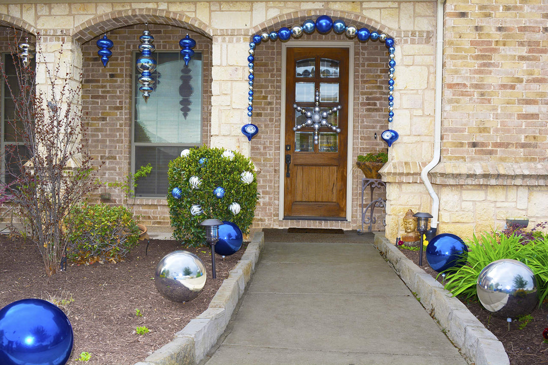 Christmas By Krebs 10" (250mm) Shiny Azure Blue [1 Piece] Solid Commercial Grade Indoor and Outdoor Shatterproof Plastic, UV and Water Resistant Ball Ornament Decorations