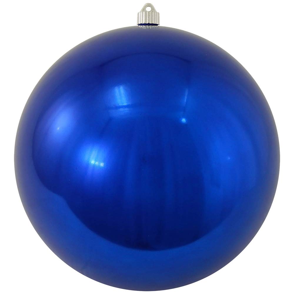 Christmas By Krebs 10" (250mm) Shiny Azure Blue [1 Piece] Solid Commercial Grade Indoor and Outdoor Shatterproof Plastic, UV and Water Resistant Ball Ornament Decorations