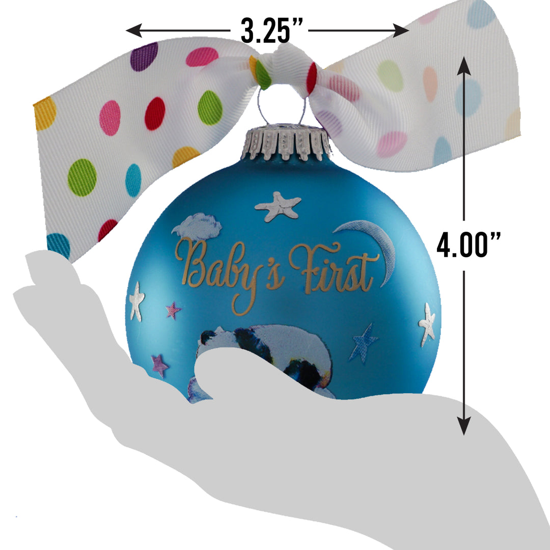 3 1/4" Personalized Giftable Glass Ball Ornament with Baby's 1st Koala/Moon