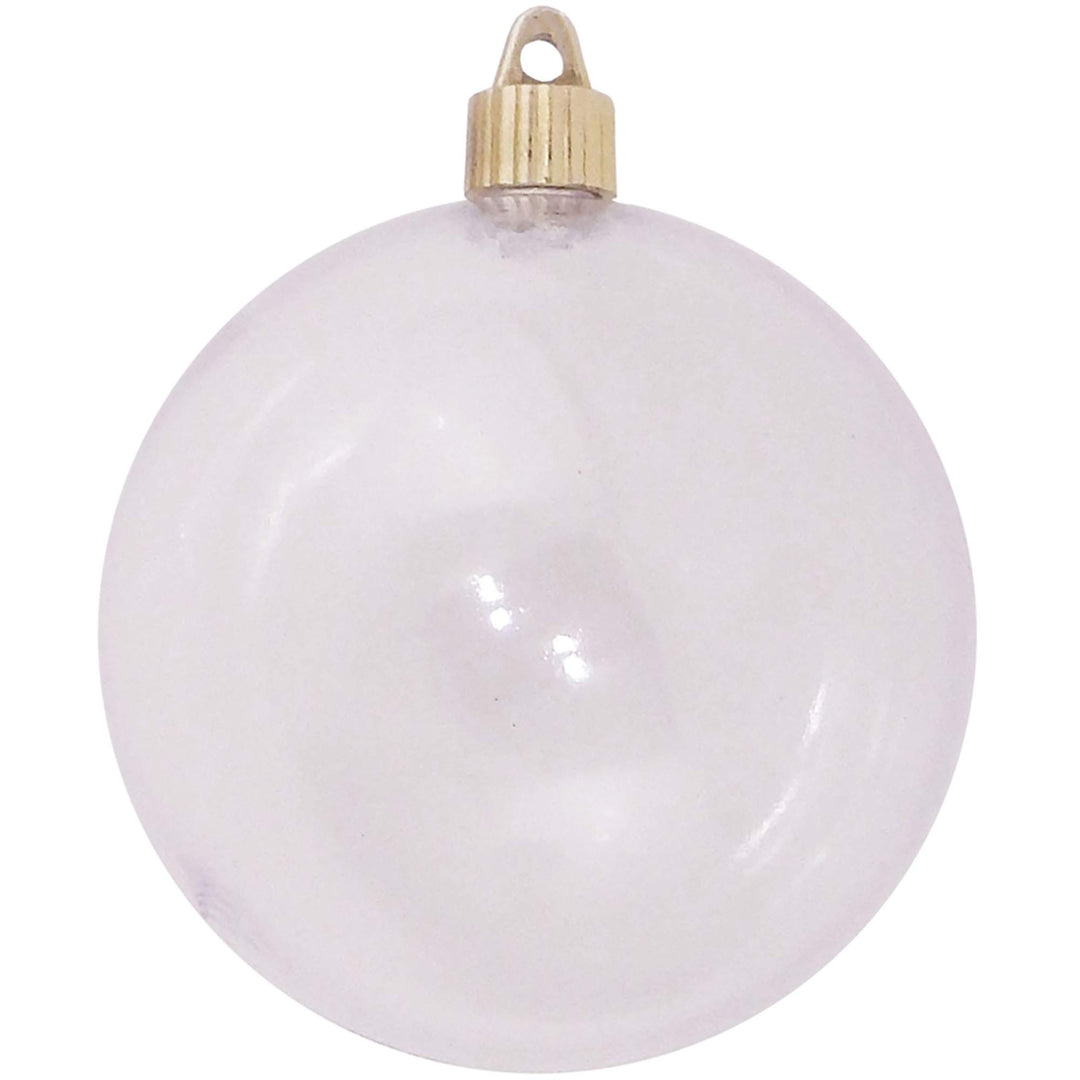 Christmas By Krebs 4" (100mm) Clear [4 Pieces] Solid Commercial Grade Indoor and Outdoor Shatterproof Plastic, UV and Water Resistant Ball Ornament Decorations