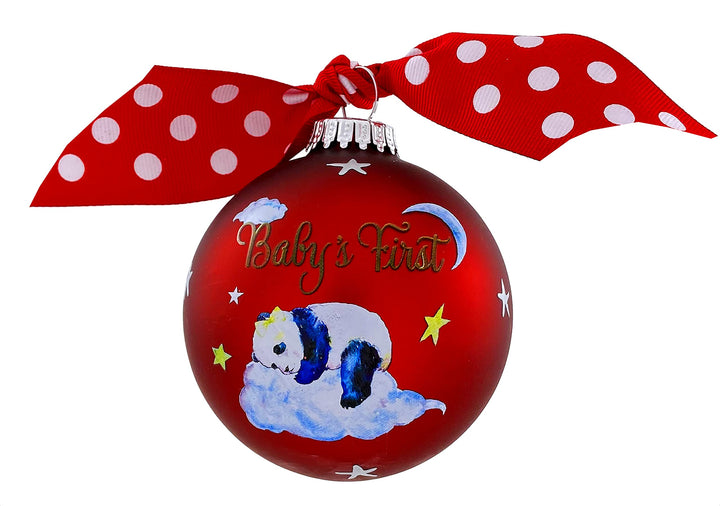 3 1/4" Personalized Giftable Glass Ball Ornament with Baby's 1st Koala/Moon