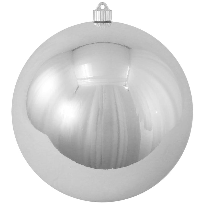 Christmas By Krebs 12" (300mm) Shiny Looking Glass Silver [1 Piece] Solid Commercial Grade Indoor and Outdoor Shatterproof Plastic, UV and Water Resistant Ball Ornament Decorations