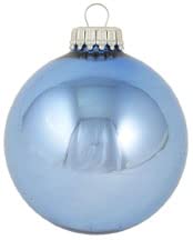 Christmas By Krebs 2 5/8" (67mm) Seamless Glass Ornament [8 Pieces], Decorated Designer Heirloom (Shiny Alpine Blue)