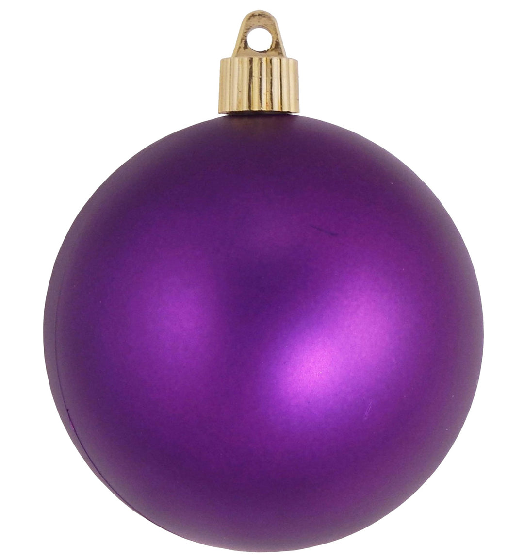 Christmas By Krebs 3 1/4" (80mm) Diva Purple [8 Pieces] Solid Commercial Grade Indoor and Outdoor Shatterproof Plastic, UV and Water Resistant Ball Ornament Decorations