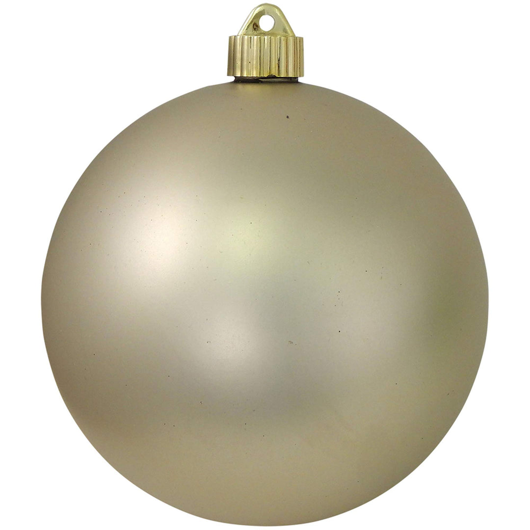 Christmas By Krebs 6" (150mm) Velvet Buff Ivory [2 Pieces] Solid Commercial Grade Indoor and Outdoor Shatterproof Plastic, UV and Water Resistant Ball Ornament Decorations