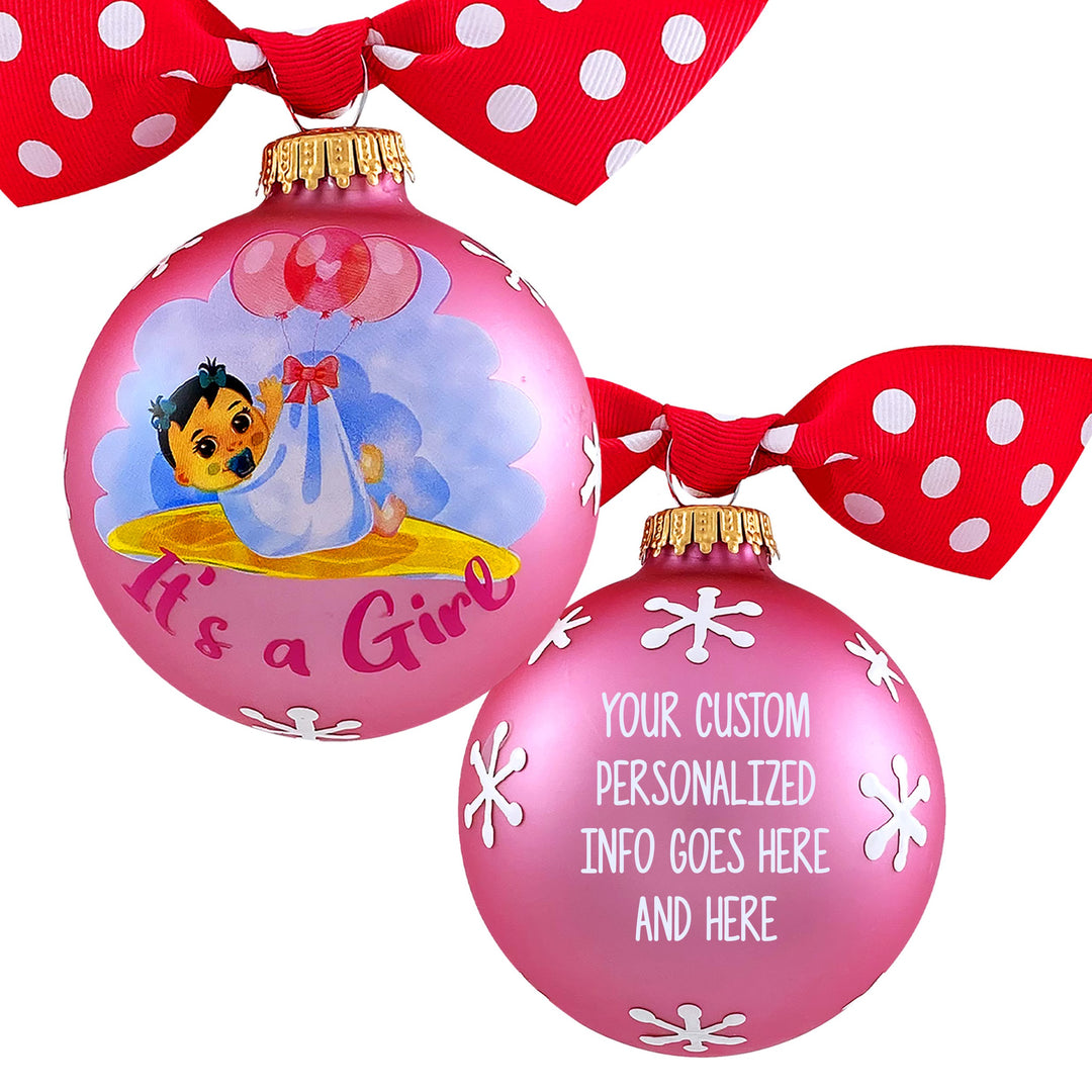 3 1/4" Personalized Giftable Glass Ball Ornament with Baby's 1st Koala/Moon