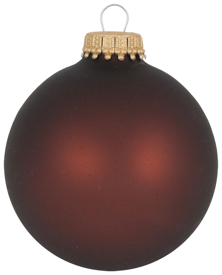 Christmas By Krebs 2 5/8" (67mm) Seamless Glass Ornament [8 Pieces], Decorated Designer Heirloom (Velvet Mustang Brown)