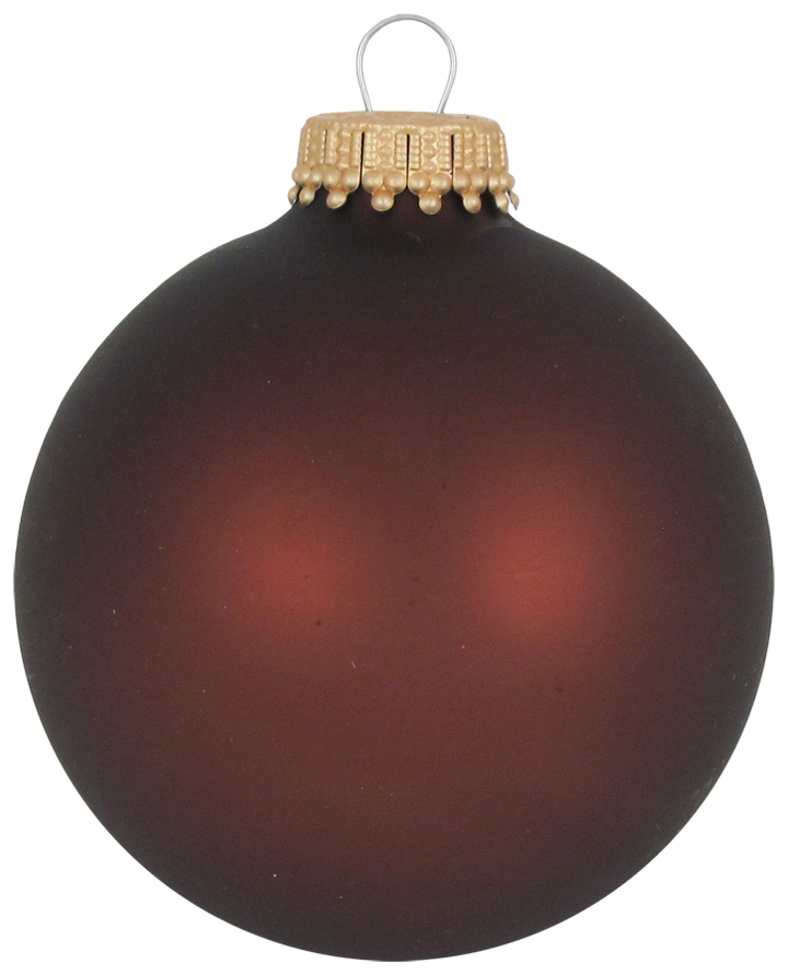 Christmas By Krebs 2 5/8" (67mm) Seamless Glass Ornament [8 Pieces], Decorated Designer Heirloom (Velvet Mustang Brown)