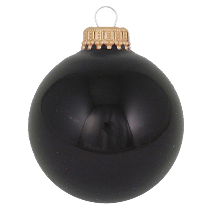 Christmas Tree Ornaments - Military Glass Balls from Christmas by Krebs - Handmade Seamless Hanging Holiday Decorations for Trees (67mm/2.625" Black and Gold Army Variety Set of 12)