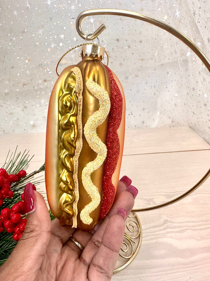 Christmas By Krebs Blown Glass  Collectible Tree Ornaments (5.25" Hot Dog)