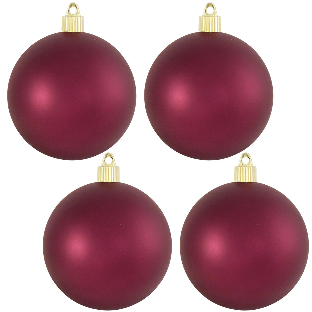 Christmas By Krebs 4" (100mm) Ornament [4 Pieces], Commercial Grade Indoor Outdoor Shatterproof Plastic Water Resistant Ball Ornaments