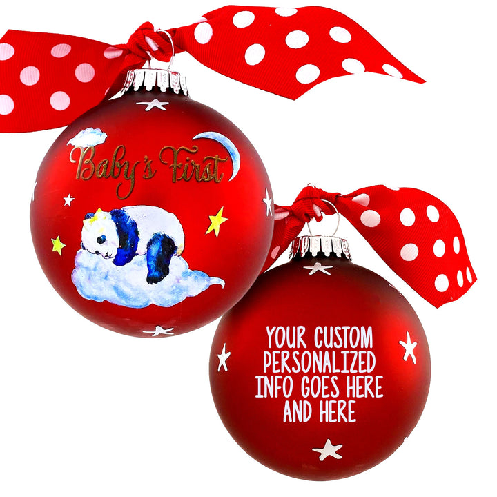 3 1/4" Personalized Giftable Glass Ball Ornament with Baby's 1st Koala/Moon